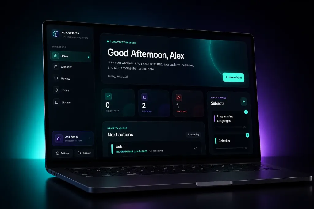 AcademiaZen — project interface