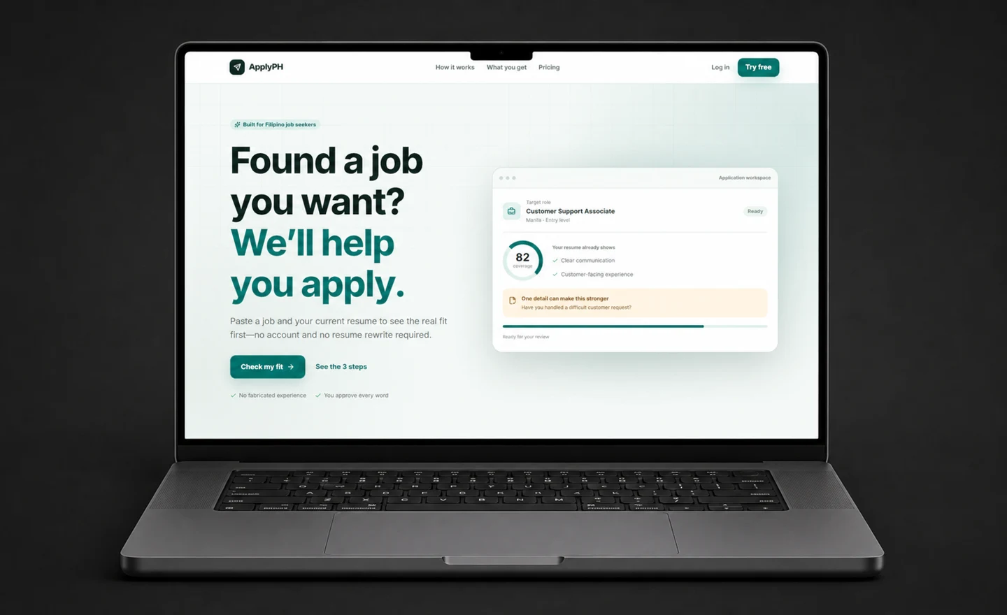 ApplyPH landing page shown on a laptop